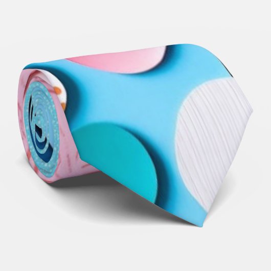 Vibrant Geometric Pop Art Pattern Stropdas (Opgerold)