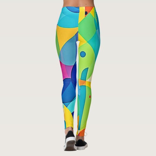 Vibrant Geometrisch Abstract Leggings (Achterkant)