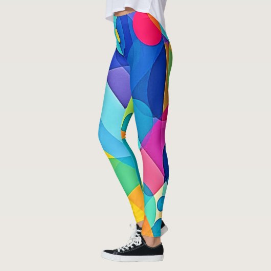 Vibrant Geometrisch Abstract Leggings (Links)