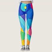 Vibrant Geometrisch Abstract Leggings (Voorkant)