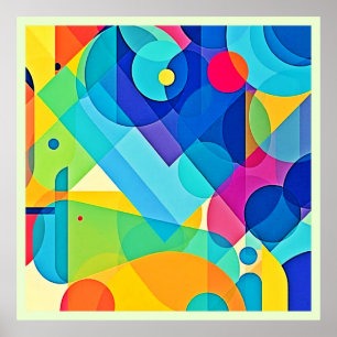 Vibrant Geometrisch Abstract Poster