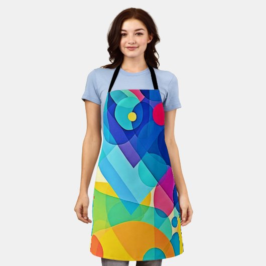 Vibrant Geometrisch Abstract Schort (Gedragen)