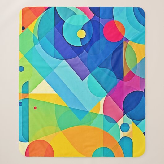 Vibrant Geometrisch Abstract Sherpa Deken (Voorkant)
