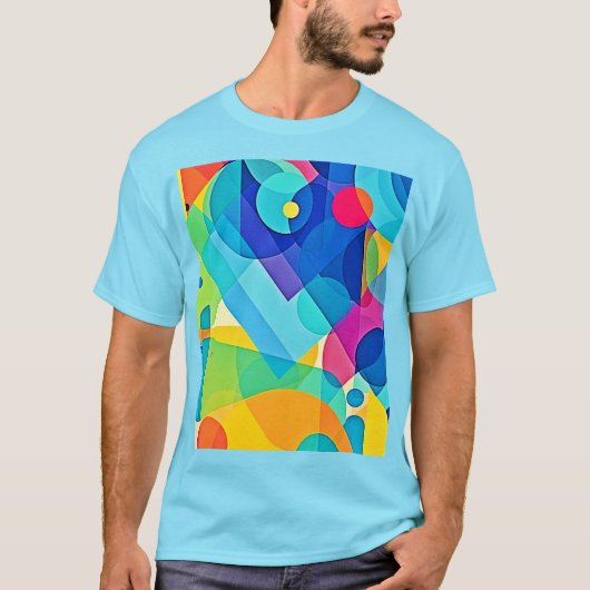 Vibrant Geometrisch Abstract T-shirt (Voorkant)