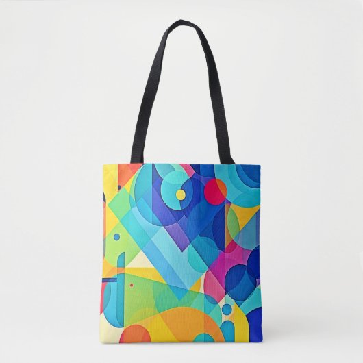 Vibrant Geometrisch Abstract Tote Bag (Voorkant)