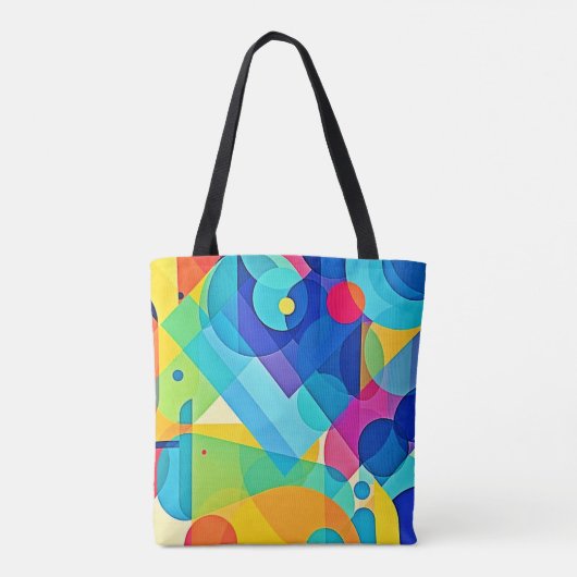 Vibrant Geometrisch Abstract Tote Bag (Achterkant)