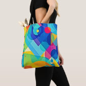 Vibrant Geometrisch Abstract Tote Bag (Dichtbij)