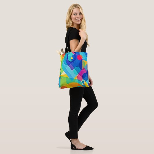 Vibrant Geometrisch Abstract Tote Bag (Op model)