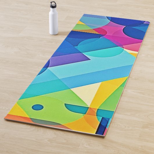 Vibrant Geometrisch Abstract Yogamat (In situ)