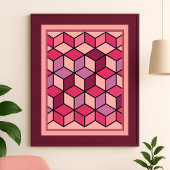 Vibrant geometrisch deelpatroon poster