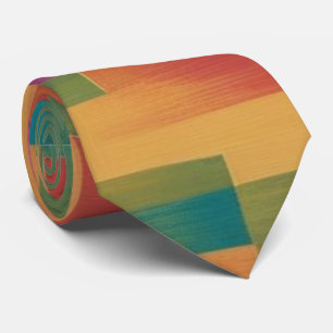 Vibrant geometrisch kleurenblok Stropdas