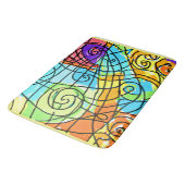 Vibrant geometrisch patroon badmat (Gekanteld)