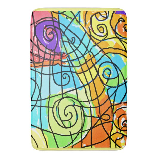 Vibrant geometrisch patroon badmat (Voorkant Verticaal)