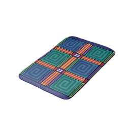 Vibrant geometrisch patroon badmat