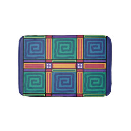 Vibrant geometrisch patroon badmat