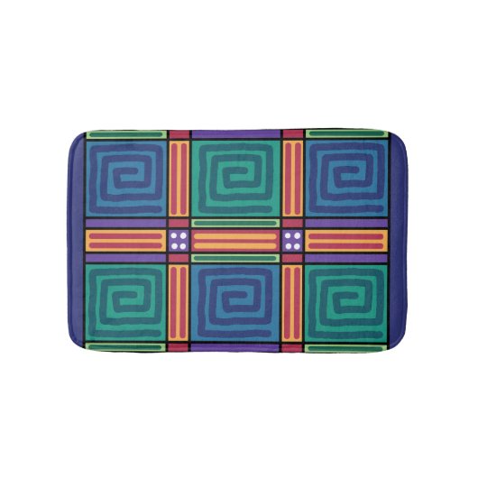 Vibrant geometrisch patroon badmat (Voorkant)