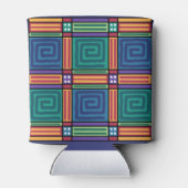 Vibrant geometrisch patroon blikjeskoeler (Achterkant)