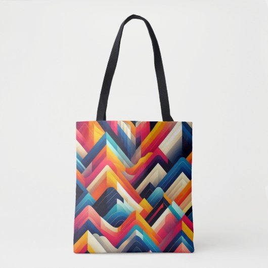 Vibrant geometrisch patroon Canvas tas (Voorkant)