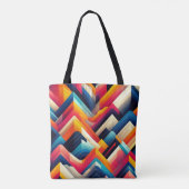 Vibrant geometrisch patroon Canvas tas (Achterkant)