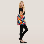 Vibrant geometrisch patroon Canvas tas (Op model)