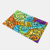Vibrant geometrisch patroon deurmat (Schuin)