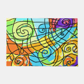 Vibrant geometrisch patroon deurmat (Voorkant)