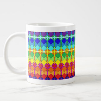 Vibrant geometrisch patroon grote koffiekop