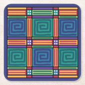 Vibrant geometrisch patroon kartonnen onderzetters (Voorkant)