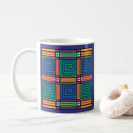 Vibrant geometrisch patroon koffiemok