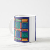 Vibrant geometrisch patroon koffiemok (Voorkant links)
