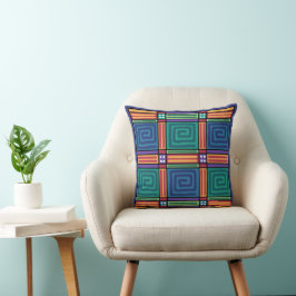 Vibrant geometrisch patroon kussen