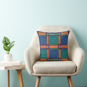 Vibrant geometrisch patroon kussen