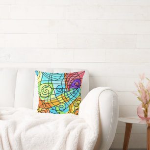 Vibrant geometrisch patroon kussen