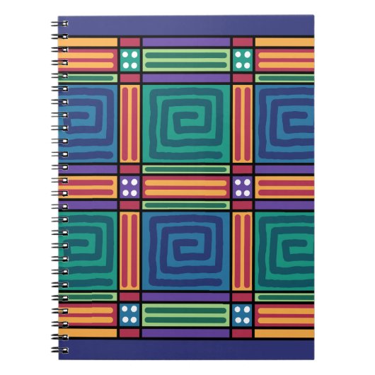 Vibrant geometrisch patroon notitieboek (Voorkant)