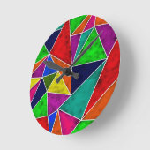 Vibrant geometrisch patroon ronde klok (Hoek)