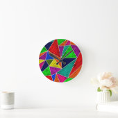 Vibrant geometrisch patroon ronde klok (Huis)