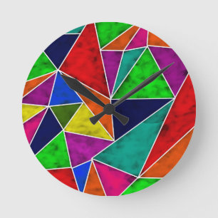 Vibrant geometrisch patroon ronde klok