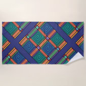 Vibrant geometrisch patroon strandlaken (Voorkant)