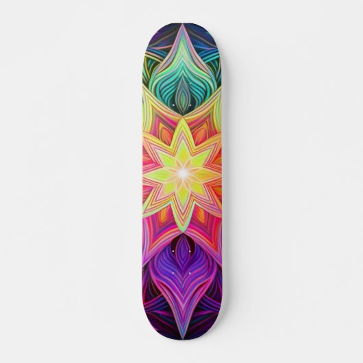 Vibrant geometrisch ster skateboard (Voorkant)