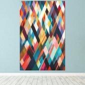Vibrant Geometry - Multicolored driehoek Art Print (Insitu (Houten vloer))