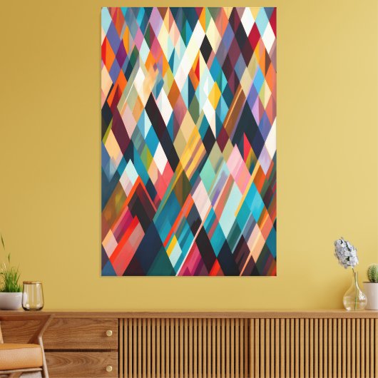 Vibrant Geometry - Multicolored driehoek Art Print (Insitu (Woonkamer))