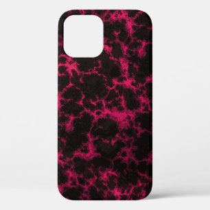 Vibrant gepolijst roze en zwarte lampjes iPhone 12 hoesje