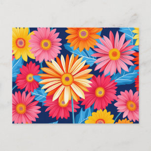 Vibrant Gerbera Daisies Flowers Plant Briefkaart