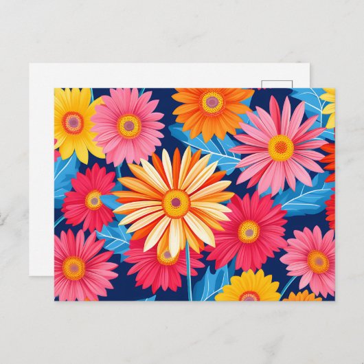Vibrant Gerbera Daisies Flowers Plant Briefkaart (Voorkant / Achterkant)