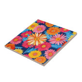 Vibrant Gerbera Daisies Flowers Plant Tegeltje (Zijkant)