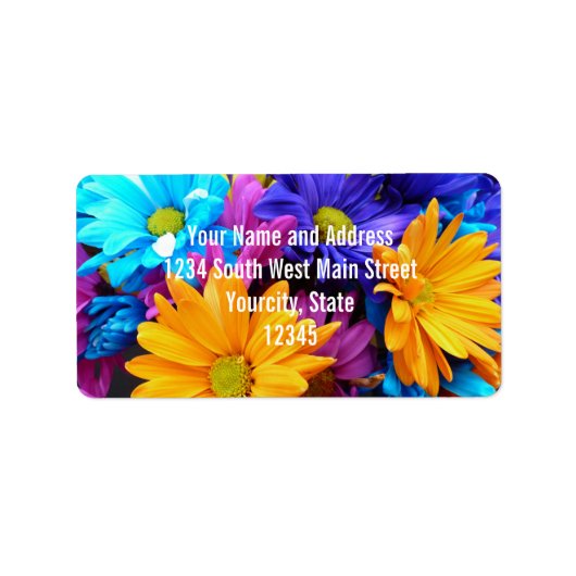 Vibrant Gerbera Daisy Bouquet Etiket (Voorkant)