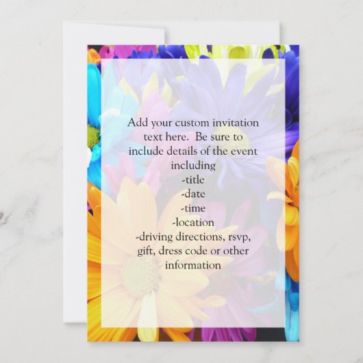 Vibrant Gerbera Daisy Bouquet Kaart (Achterkant)