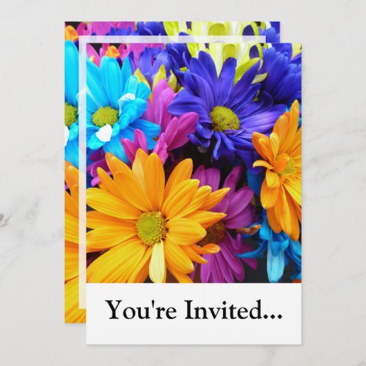 Vibrant Gerbera Daisy Bouquet Kaart (Voorkant / Achterkant)