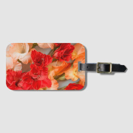 Vibrant Gladiolus flowers Bagagelabel