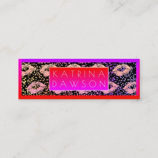 Vibrant Glamour Glitter Kussen en Spikkels Mini Visitekaartje (Voorkant)